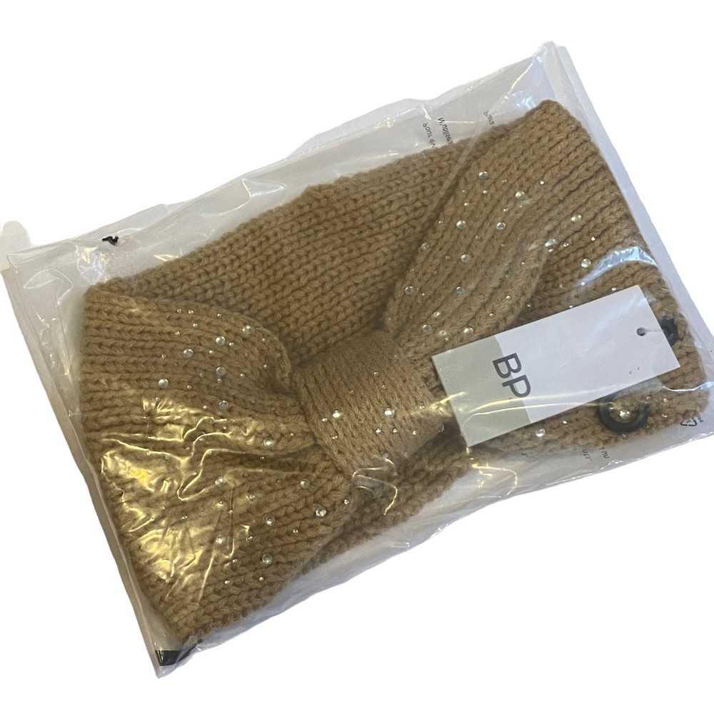Nordstrom BP Camel Jeweled Winter Headwrap NWT